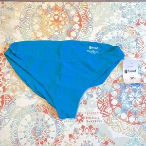 Teal Colored Fused Hawaii Bikini Bottom Size XL